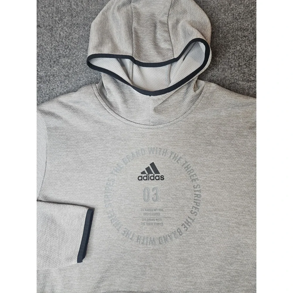 Adidas Mens Team Issue Badge Of Sport Hoodie Size Large Gray Athletic Cut